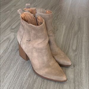 Indigo Beige Ankle Booties